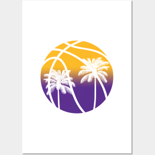 LA Palm Tree Basketball - White Posters and Art